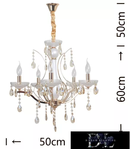 UNIVERSO Chandelier 5 arms 5xE14 Max.40W D50x110cm gold