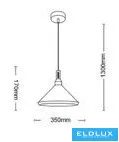 UNIVERSO Pendant light 1xE27 max. 60w D350x170x1300mm IP20 black/gold 5 years