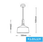 UNIVERSO Pendant lamp 1xE27 max.60w D350x220x1300mm IP20 black/gold 5 years