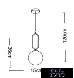 UNIVERSO Pendant light 1xG9 max.10w D150x360x1200mm IP20 Old gold