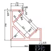 UNIVERSO corner aluminum profile with matte white cover plate 2m 45°