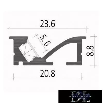 UNIVERSO Aluminum profile for recessing into plasterboard with matt white cover plate, 2 m, 20.8*8.8 mm