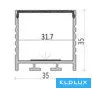 UNIVERSO LED aluminum profile with matte white cover plate 2 m 35 x 35 mm