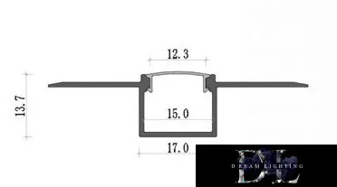 UNIVERSO Aluminum profile for recessing into plasterboard with matt white cover plate, 2 m