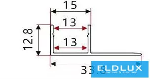 ELDLUX Aluminum profile + cover plate 2000x34x13mm