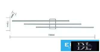 UNIVERSO Wall lamp 23w 1840lm 4000k IP20 Black 720x110x50mm