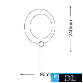 UNIVERSO Wall lamp with pull switch 10w 550lm CCT.kap IP20 Black D249x90mm