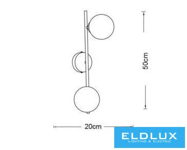 UNIVERSO Fali lámpa 2xG9 max.10w 200x500mm IP20 Óarany 5év