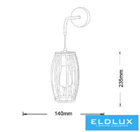 UNIVERSO Wall lamp 1xE27 max.60w 140x235mm IP20 White 5 years