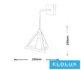 UNIVERSO Wall lamp 1xE27 max.60w 250x250mm IP20 Black 5 years
