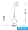 UNIVERSO Wall lamp 1xG9 max.10w D150x850mm IP20 Old gold 5 years