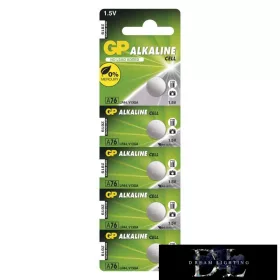 GP alkaline button cell LR44 (A76) 5 pcs/blister pack