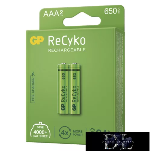 GP ReCyko NiMH battery HR03 (AAA) 650mAh 2 pcs
