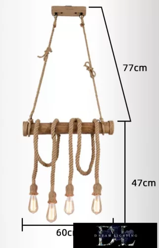 UNIVERSO Hemp rope chandelier 4xE27 max. 240V 600×1240mm black