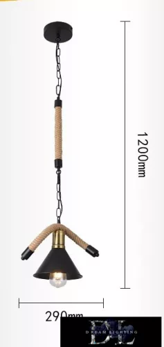UNIVERSO Hemp rope chandelier 1xE27 IP20 D290x1200mm black