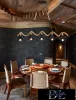 UNIVERSO Hemp rope chandelier 5xE27 IP20 1350x1100mm black