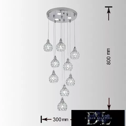 UNIVERSO Chandelier 7w + G9x3.5w 4000lm 6500k 300×800mm IP20 chrome