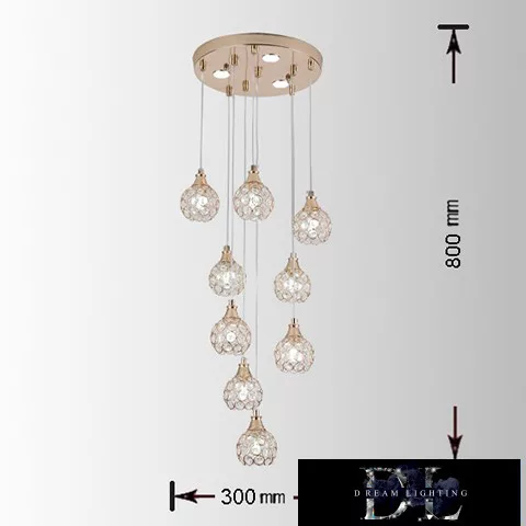 UNIVERSO Chandelier 7w + G9x3.5w 4000lm 6500k 300×800mm IP20 gold