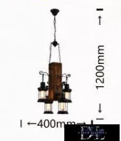 UNIVERSO Chandelier 4xE27 IP20 D400x1200mm black