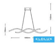 UNIVERSO Pendant light 38w 2240lm CCT.kap IP20 1060x150mm Chrome