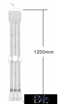 UNIVERSO Hemp rope chandelier 6xE27 max. 240V 1200mm black