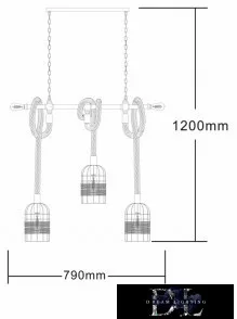 UNIVERSO Hemp rope chandelier 5xE27 IP20 790x1200mm black