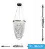 UNIVERSO Crystal glass chandelier 35w 2800lm 6500k 220° IP20 Chrome D400x1200mm