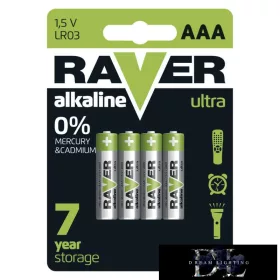 RAVER alkaline battery LR03 (AAA) 4 pcs/blister pack