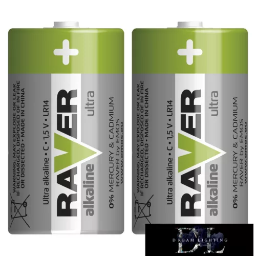 RAVER alkaline battery LR14 (C) 2 pcs/blister pack