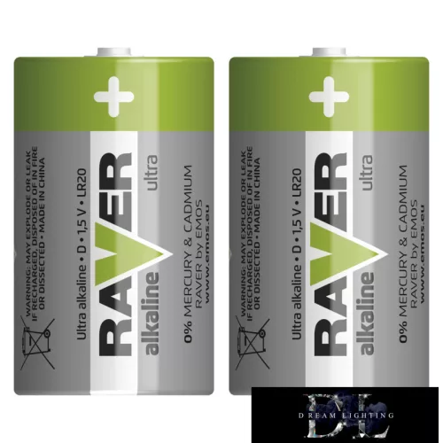 RAVER alkaline battery LR20 (D) 2 pcs/blister pack