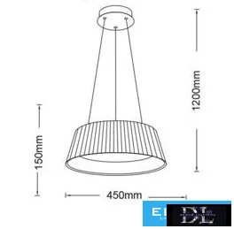 UNIVERSO Pendant light 36w 3240lm CCT.kap IP20 Grey D450x150x1200mm