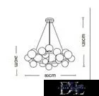 UNIVERSO Pendant light 25xG9 max.10w D800x240x1200mm IP20 Old gold