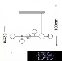 UNIVERSO Pendant light 6xG9 max.10w 980x320x1000mm IP20 Old gold