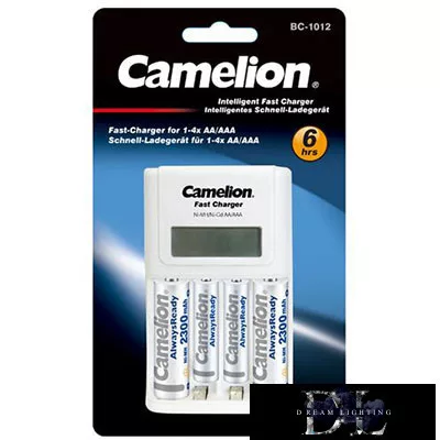 CAMELION universal battery charger AA/AAA (includes 2 AA/2300mAh and 2 AAA/800mAh batteries)
