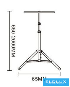 UNIVERSO Tripod for 2 reflectors 650-2000mm high black