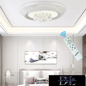   UNIVERSO Crystal glass ceiling lamp 83/166w 6640/13280lm CCT IP22 ∅800mm white