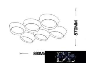 UNIVERSO Ceiling lamp 120w 9600lm 4000k 860x570x130mm white/gold
