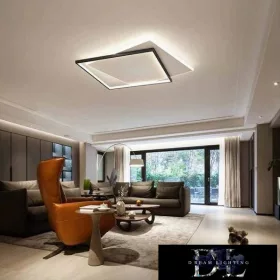   UNIVERSO ceiling lamp 39W 3150lm CCT with switch 445x530mm IP44 white/black