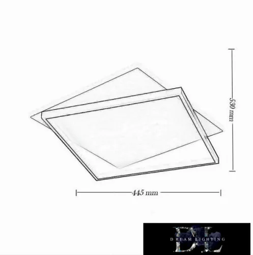 UNIVERSO ceiling lamp 39W 3150lm CCT with switch 445x530mm IP44 white/black
