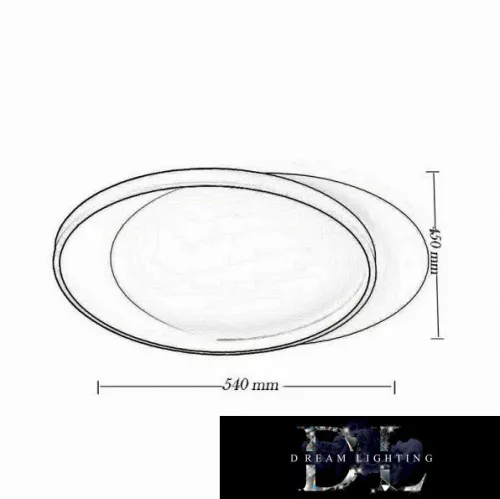 UNIVERSO ceiling lamp 36W 2880lm CCT with switch 540x450mm IP44 white/black