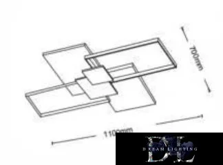 UNIVERSO Ceiling lamp 83w 6640lm CCT 1100x700mm white/black