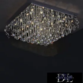   ELDLUX Crystal Glass Ceiling Lamp Chrome LED 25×5W 4000k IP20 850x850x340mm