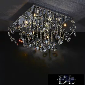   ELDLUX Crystal Glass Ceiling Lamp Chrome LED 8×5W 4000k IP20 500x500x300mm