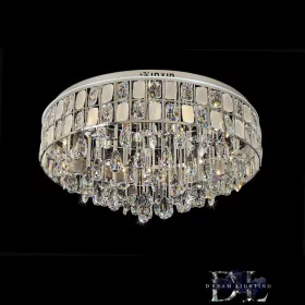   ELDLUX Crystal Glass Ceiling Lamp Chrome LED 22×5W 4000k IP20 ∅800x390mm