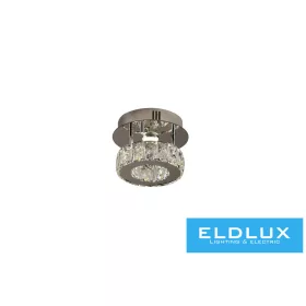   ELDLUX Crystal glass ceiling lamp 9w 720lm CCT IP20 D200x150mm Chrome