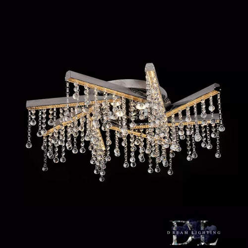 ELDLUX GLOSSY crystal glass ceiling lamp chrome 49W 4000K
