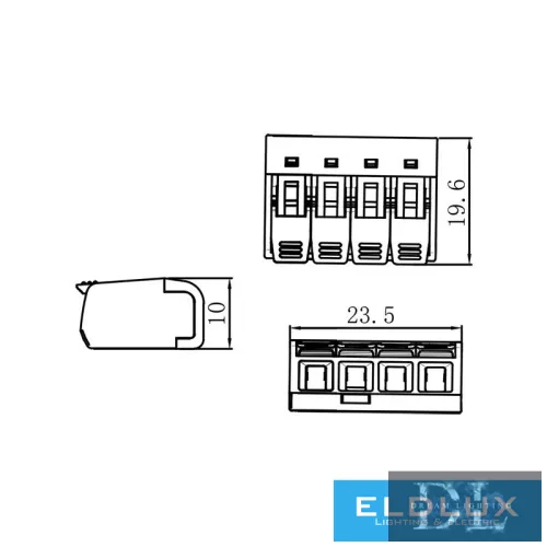 ELDLUX 4-pole openable cable connector 100 pcs/box