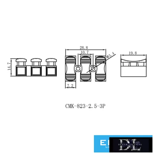 ELDLUX 3-pole cable connector (spring-loaded 2.5 mm²) 15 pcs/pack
