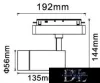 UNIVERSO Magnetic track-mounted spotlight DC:48V 14W 1190LM 3000K RA90 IP20 192x144x56mm Black