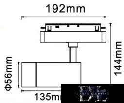 UNIVERSO Magnetic track-mounted spotlight DC:48V 14W 1190LM 3000K RA90 IP20 192x144x56mm Black